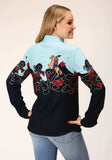 Roper Womens Long Sleeve Snap Cowgirl Border Printed Rayon Western Shirt - Roper - Flyclothing LLC