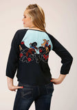 Roper Womens Long Sleeve Cowgirl Border Printed Rayon Blouse - Roper - Flyclothing LLC