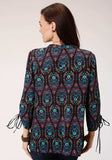 Roper Womens Purple Jewel Tone Paisley Print Long Sleeve Western Shirt - Roper - Flyclothing LLC