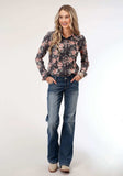 Roper Womens Long Sleeve Coral Floral Print Western Shirt Blouse - Roper - Flyclothing LLC