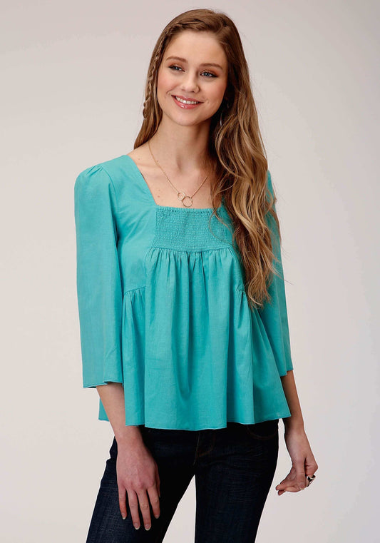 Roper Womens Long Sleeve Cotton Slub Blouse - Roper - Flyclothing LLC