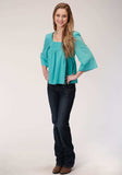 Roper Womens Long Sleeve Cotton Slub Blouse - Roper - Flyclothing LLC