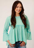 Roper Womens Long Sleeve Cotton Dip Dye Turquoise Blouse - Roper - Flyclothing LLC