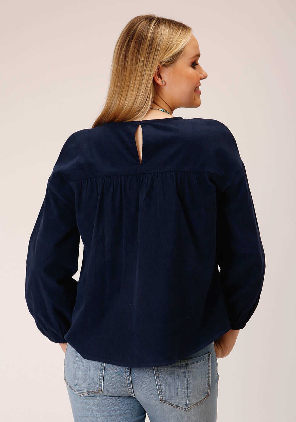 Roper Womens Long Sleeve Corduroy Velour Long Sleeve Blouse - Roper - Flyclothing LLC