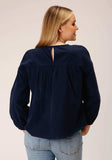 Roper Womens Long Sleeve Corduroy Velour Long Sleeve Blouse - Roper - Flyclothing LLC