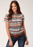 Roper Womens Long Sleeve Snap Sandstone Aztec Print Western Shirt - Roper - Flyclothing LLC