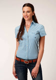 Roper Womens Long Sleeve Snap Stretch Check Western Shirt - Roper - Flyclothing LLC