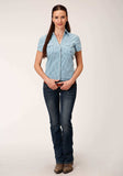 Roper Womens Long Sleeve Snap Stretch Check Western Shirt - Roper - Flyclothing LLC