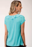 Roper Womens Solid Turqoise Short Sleeve Western Shirt - Roper - Flyclothing LLC