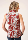 Roper Womens Sleeveless Snap Hawaiian Horseshoes Print Western Shirt - Roper - Flyclothing LLC