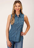 Roper Womens Sleeveless Snap Mini Aztec Print Western Shirt - Roper - Flyclothing LLC
