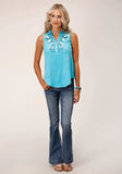 Roper Womens Sleeveless Poly Crepe Slvls Blouse - Roper - Flyclothing LLC