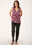 Roper Womens Sleeveless Horse Print Rayon Slvls Blouse - Roper - Flyclothing LLC