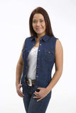 ROPER WOMENS DENIM BLUE SLEEVELESS WESTERN SNAP SHIRT - Roper - Flyclothing LLC