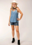 Roper Womens Sleeveless Cotton Denim Tank Top Blouse - Roper - Flyclothing LLC