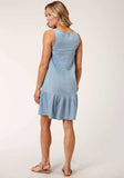 Roper Womens Long Sleeve Lightweight Denim Sleeveless Dress - Roper - Flyclothing LLC