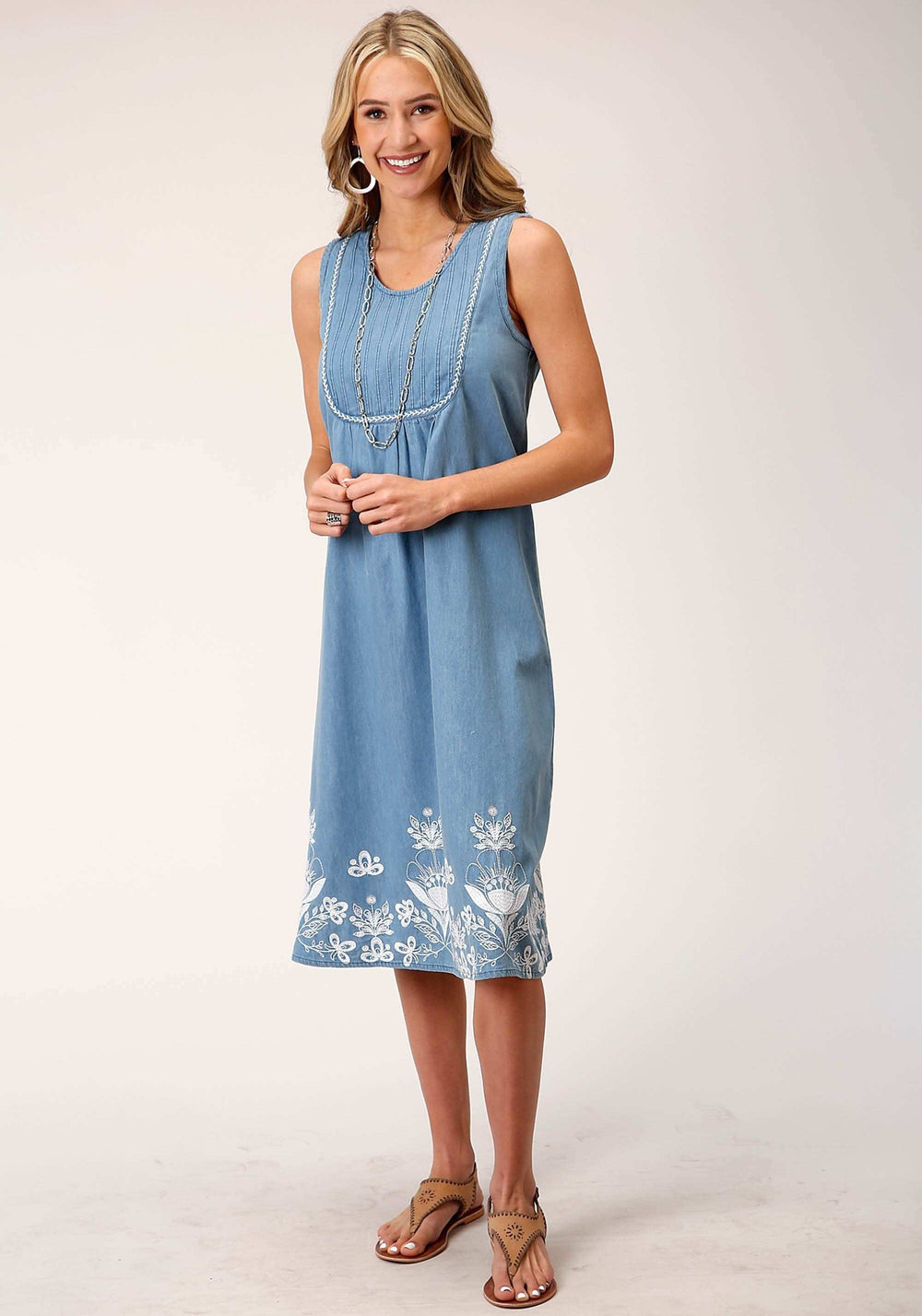 Roper Womens Sleeveless Denim Sleeveless Dress - Roper - Flyclothing LLC