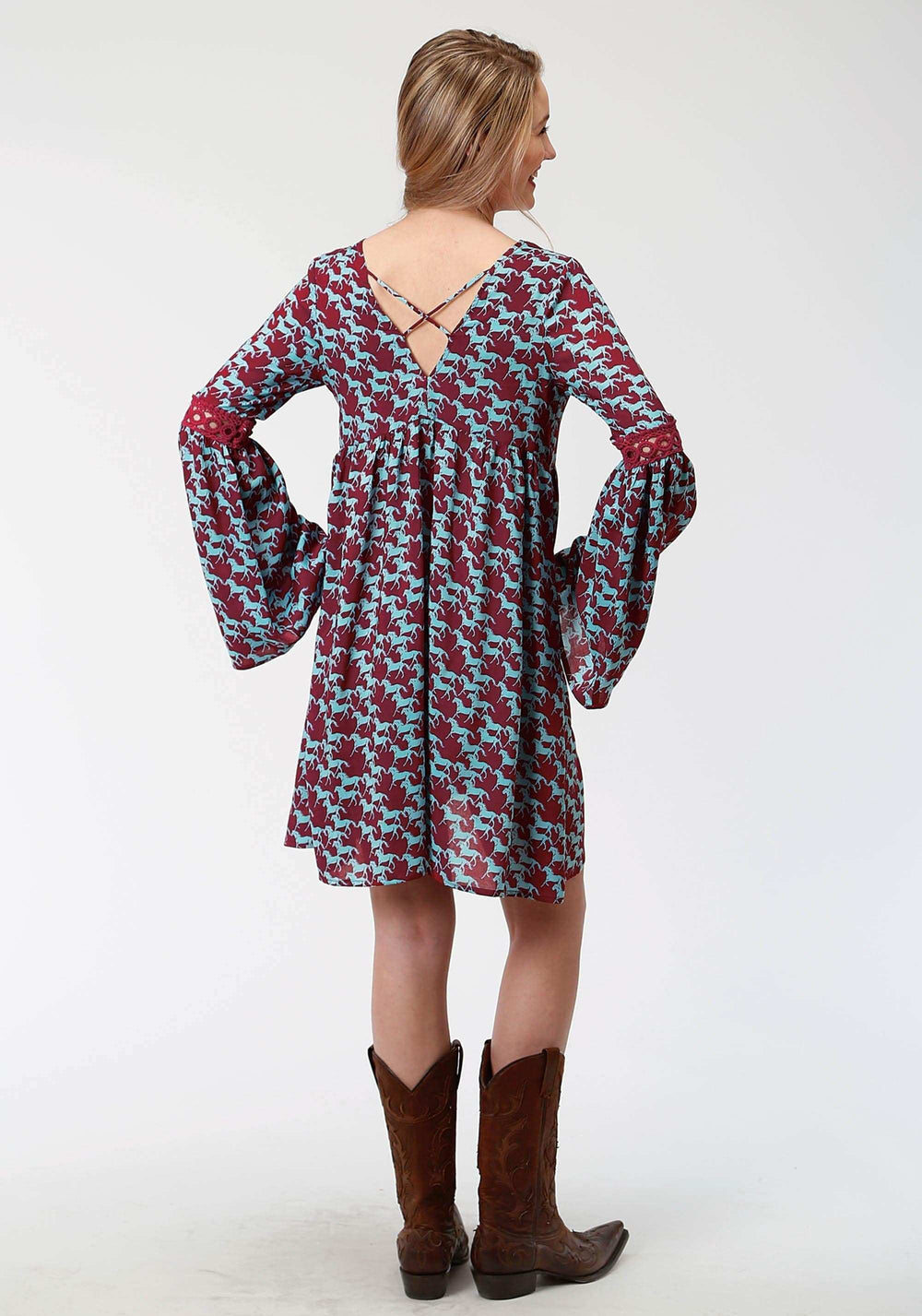 Roper Womens Red And Blue Printed Dress - Roper - Flyclothing LLC