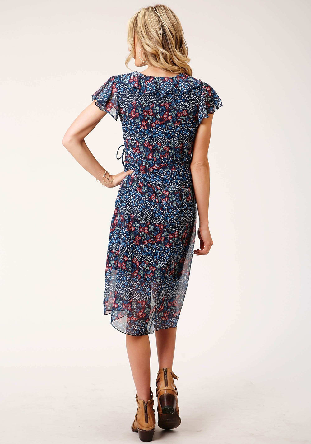 Roper Womens Sleeveless Ditzy Floral Print Polyester Dress - Roper - Flyclothing LLC