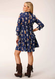 Roper Womens Long Sleeve Cowboy Toile Print Rayon Dress - Roper - Flyclothing LLC