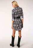Roper Womens Long Sleeve Print Poly Crepe Shirt Dress - Roper - Flyclothing LLC