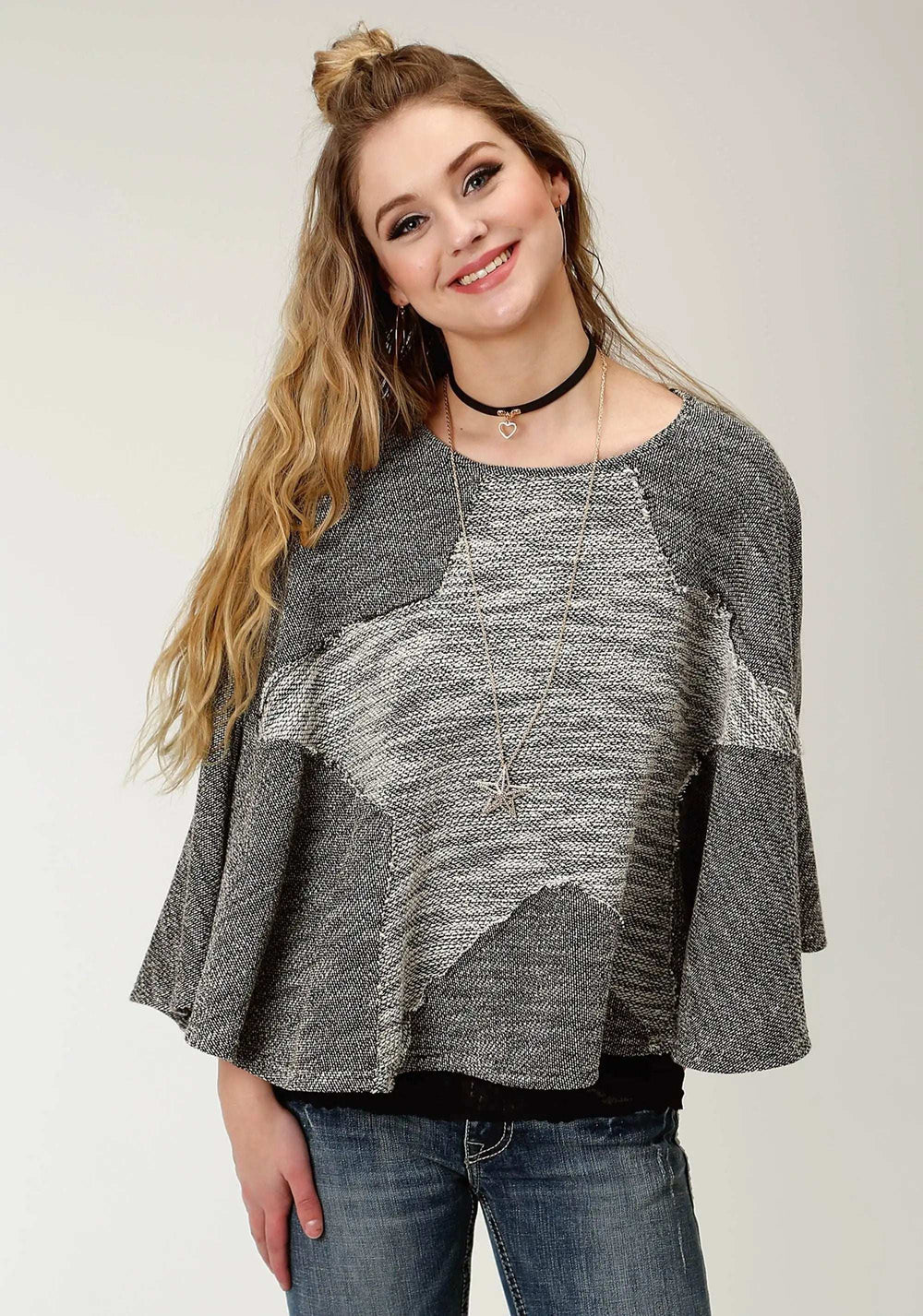 Roper Womens Grey Solid Knit Sweater Poncho - Roper - Flyclothing LLC