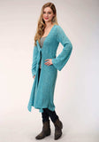 Roper Womens Teal Sweater Knit Long Sleeve Cardigan - Roper - Flyclothing LLC