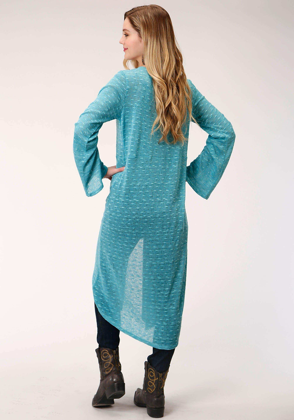 Roper Womens Teal Sweater Knit Long Sleeve Cardigan - Roper - Flyclothing LLC