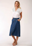 ROPER WOMENS SOLID BLUE DENIM SKIRT - Roper - Flyclothing LLC