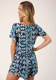 Roper Womens Modern Aztec Print Short Sleeve Romper - Roper - Flyclothing LLC