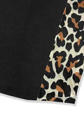 Plus Size Leopard Round Neck Long Sleeve Dress - Trendsi - Flyclothing LLC