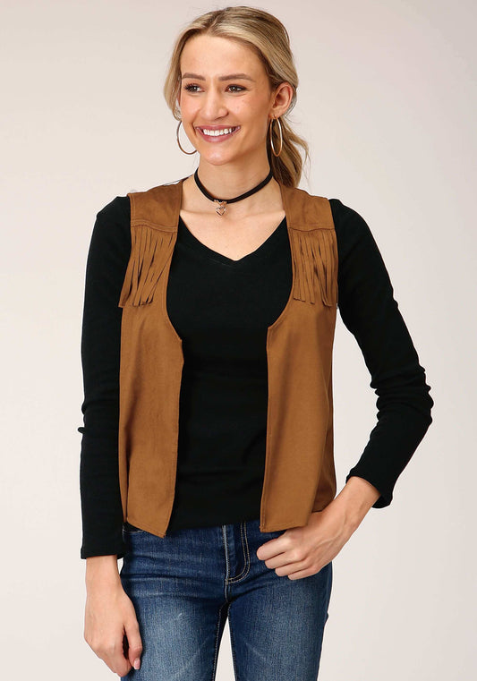 Roper Womens Brown Poly Suede Vest - Roper - Flyclothing LLC