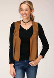 Roper Womens Brown Poly Suede Vest - Roper - Flyclothing LLC