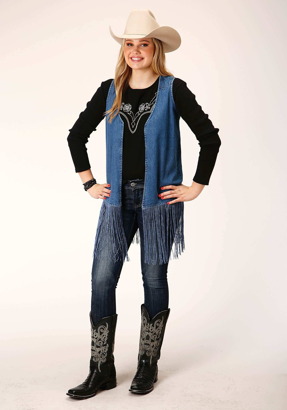 Roper WOMENS DENIM VEST ABOVE THE KNEE LENGTH - Roper - Flyclothing LLC