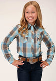 Roper Girls Long Sleeve Snap Beach Dobby Western Shirt - Roper - Flyclothing LLC
