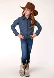 Roper Girls Long Sleeve Snap North South Arrows Western Shirt - Roper - Flyclothing LLC