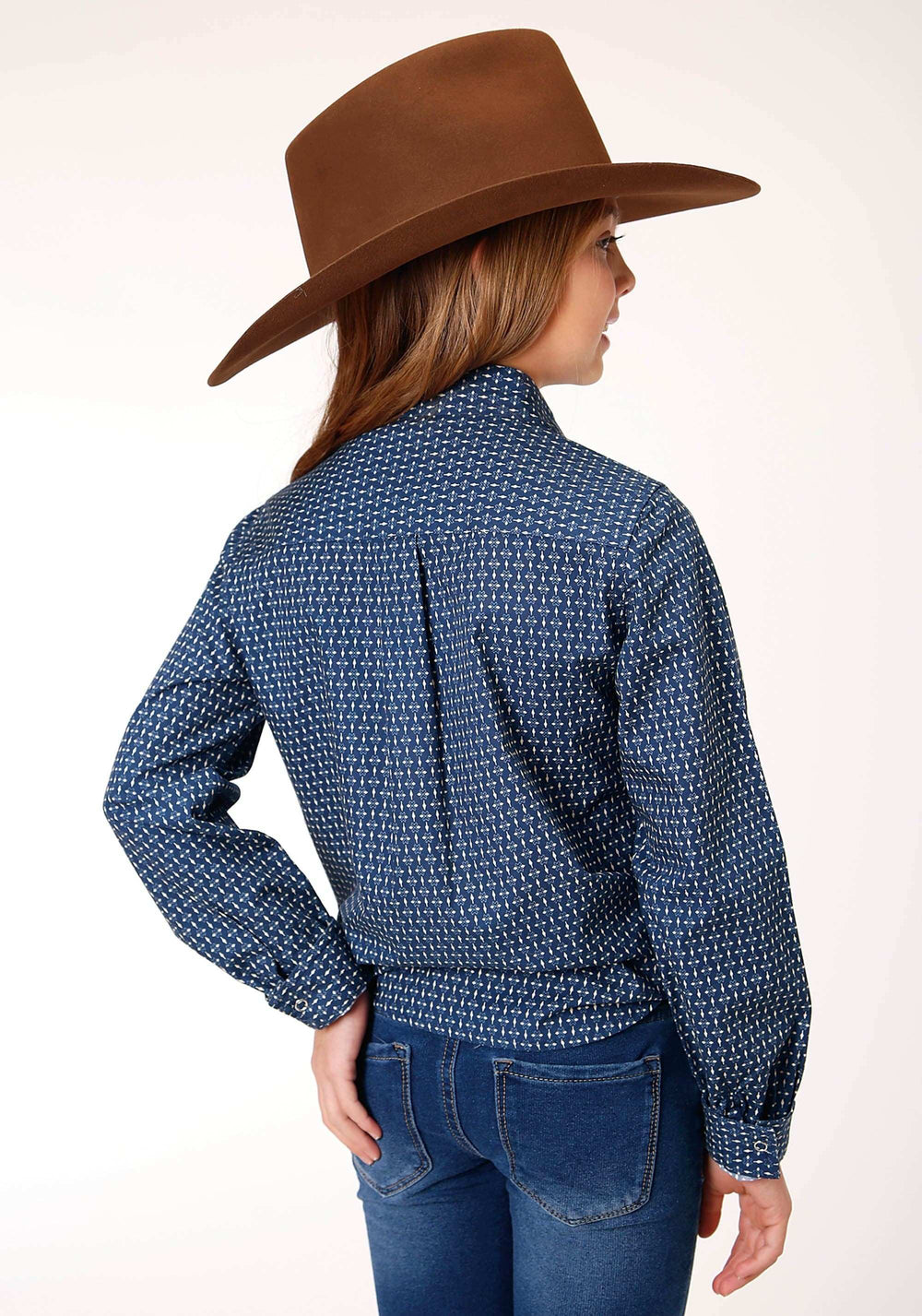 Roper Girls Long Sleeve Snap North South Arrows Western Shirt - Roper - Flyclothing LLC