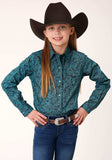 Roper Girls Long Sleeve Snap Blue Agave Paisley Western Shirt - Roper - Flyclothing LLC