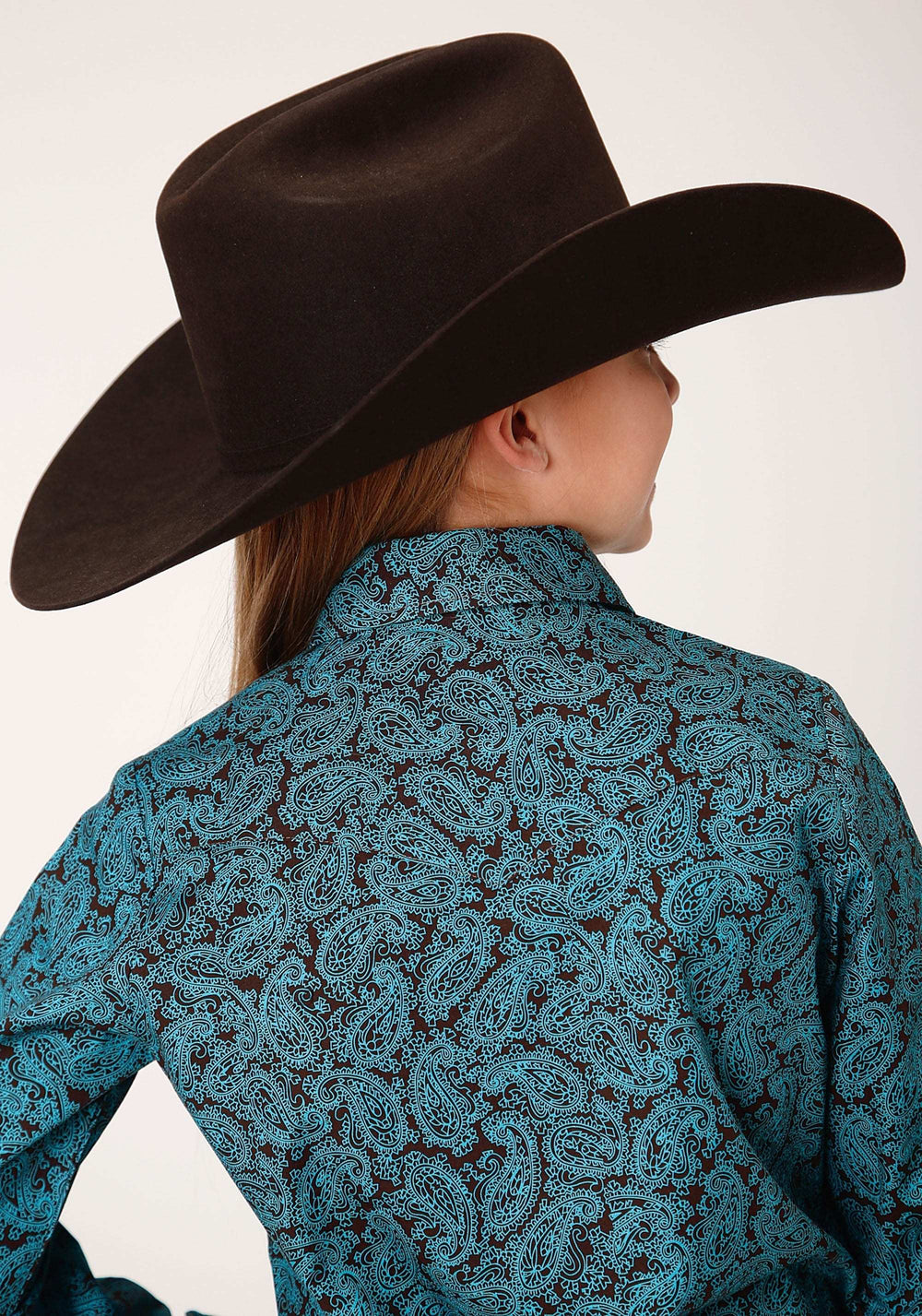 Roper Girls Long Sleeve Snap Blue Agave Paisley Western Shirt - Roper - Flyclothing LLC