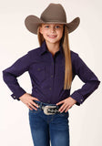 Roper Girls Long Sleeve Snap Black Fill Purple Western Shirt - Roper - Flyclothing LLC