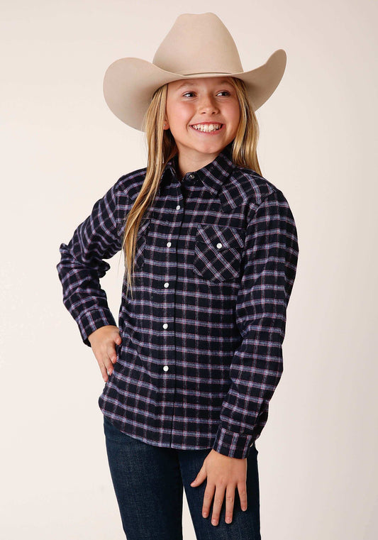 Roper Girls Long Sleeve Button Unlined Flannel Western Shirt - Roper - Flyclothing LLC