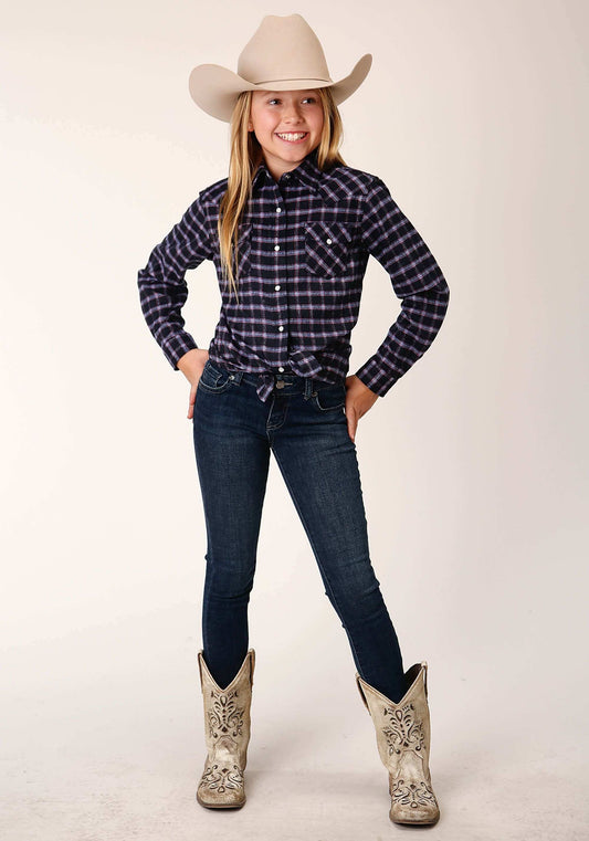Roper Girls Long Sleeve Button Unlined Flannel Western Shirt - Roper - Flyclothing LLC