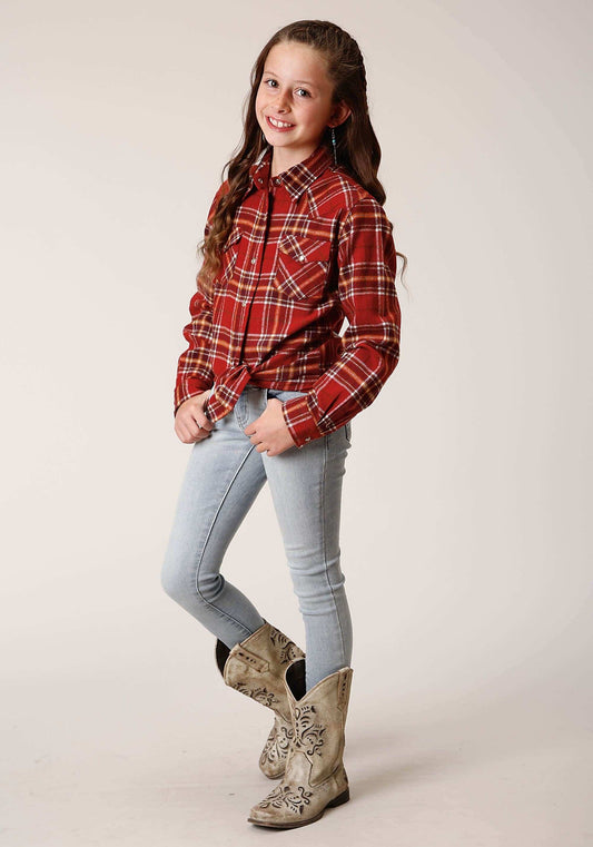 Roper Girls Long Sleeve Button Unlined Flannel Western Shirt - Roper - Flyclothing LLC
