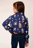 Roper Girls Long Sleeve Snap Cowboy Toile Print Rayon Western Shirt - Roper - Flyclothing LLC