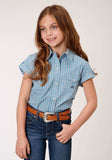 Roper Girls Short Sleeve Snap Stretch Check Western Shirt - Roper - Flyclothing LLC