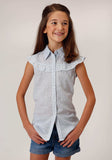 Roper Girls Girls Ruffle Yoke Sleeveless Snap Western Shirt - Roper - Flyclothing LLC