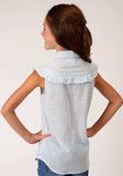 Roper Girls Girls Ruffle Yoke Sleeveless Snap Western Shirt - Roper - Flyclothing LLC