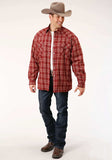 Roper Mens Long Sleeve Snap Sherpa Lined Flannel Shirt Jacket - Roper - Flyclothing LLC