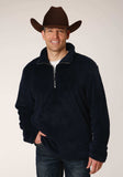 Roper Mens Solid Blue Polar Fleece Pullover - Roper - Flyclothing LLC