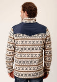 Roper Mens Cream Aztec Print Micro Fleece Pullover - Roper - Flyclothing LLC